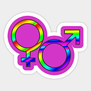 Rainbow male and Female symbols Sticker